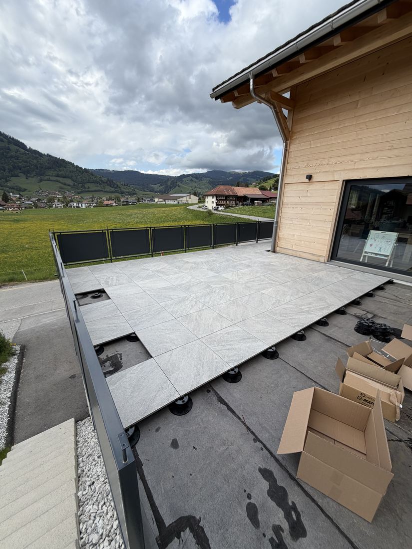 Terrasse en cours de pose